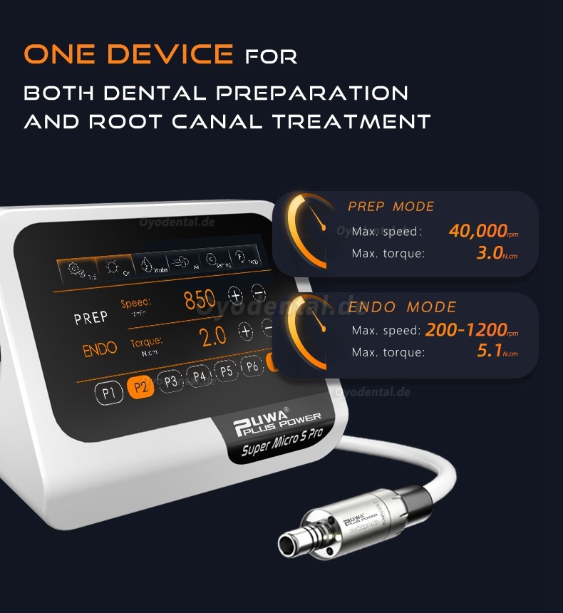 Pluspower® Super Micro S Pro 2-in-1 Bürstenloser Dental-Elektromotor mit Motor de Endodontie